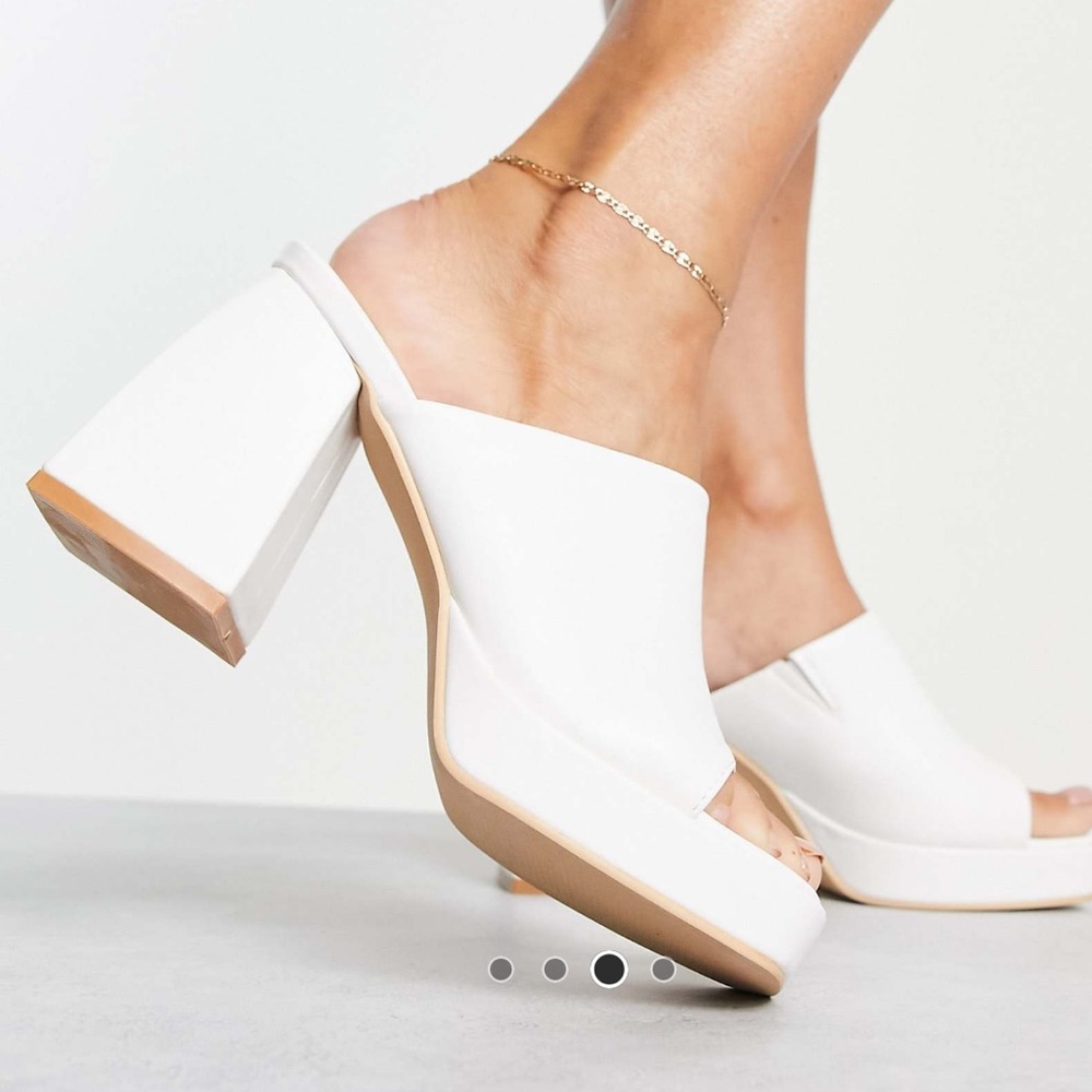 white platform chunky heels, NEW
